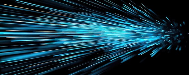 Burst abstract background concept. Dynamic blue light streaks create a modern abstract background.