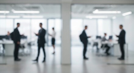 Abstract Blurred Office Space, Modern Workplace with Copy Space