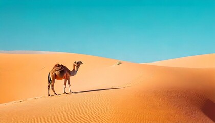 camel at desert sand dune