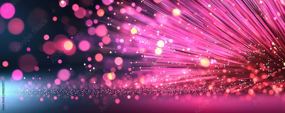 Aufkleber Burst abstract background concept. Vibrant abstract background with rays and bokeh effects in pink and blue tones.