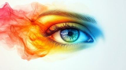 Rainbow Eye Concept Design with Abstract Flow, Generative AI