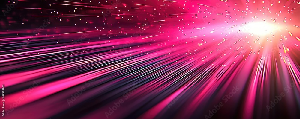 Aufkleber Burst abstract background concept. Abstract light trails in vibrant pink hues creating a dynamic visual effect.