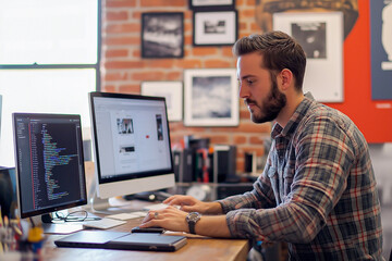 A freelancer is working on creating websites