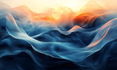 Fototapeta premium Nature Flow Digital Concept with Abstract Background, Generative AI