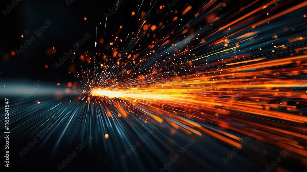 Aufkleber burst abstract background concept. dynamic light streaks featuring bright sparks and motion, showcas