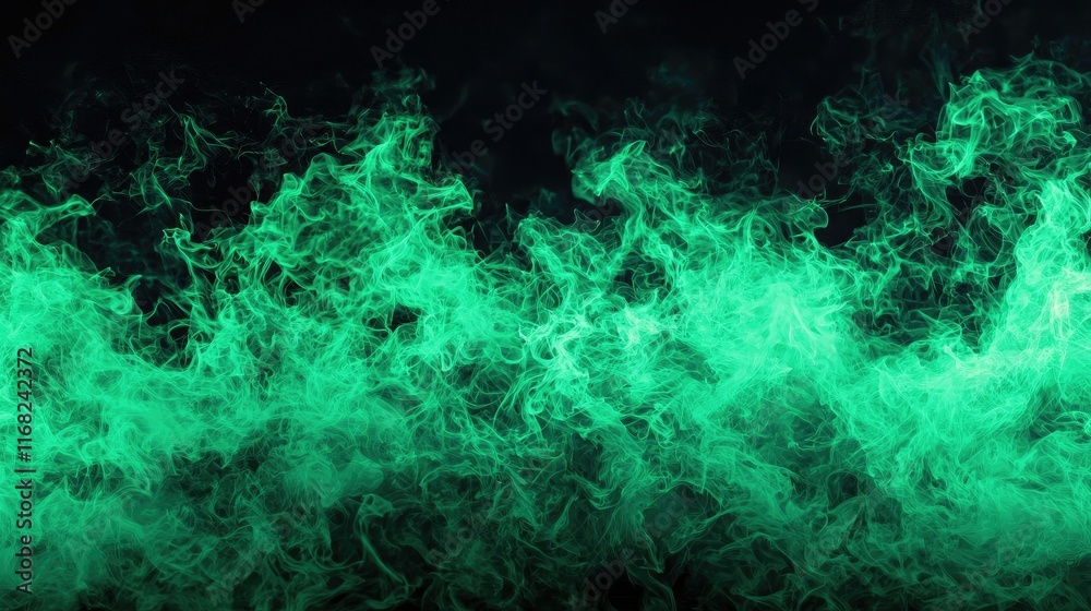 Poster Burst abstract background concept. Abstract green smoke texture creating a mysterious and enchanting atmosphere.