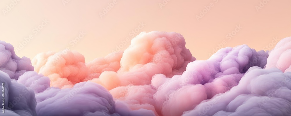 Poster Galaxy abstract background concept. Beautiful pastel clouds creating a serene and dreamy atmosphere during sunset.
