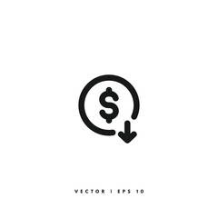 Cost Reduction Icon. Editable Stroke