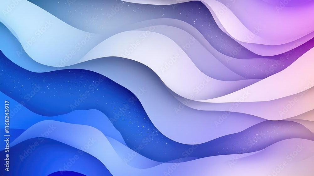 Aufkleber Galaxy abstract background concept. Abstract colorful wave pattern with smooth gradients in blue, purple, and white tones.