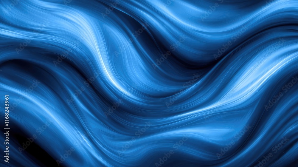 Aufkleber Galaxy abstract background concept. Abstract blue waves with smooth textures create a calming and modern visual effect.