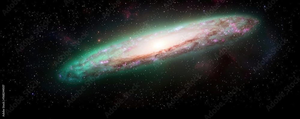 Poster galaxy abstract background concept. stunning spiral galaxy in deep space with vibrant colors and dis