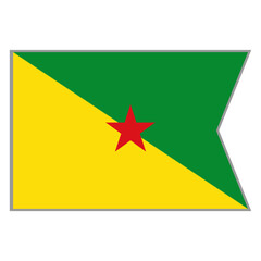 French Guiana flag vector design and illustration , National flag country with original color, Pennon flag