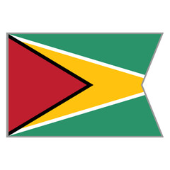 Guyana flag vector design and illustration , National flag country with original color, Pennon flag