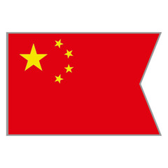 China flag vector design and illustration , National flag country with original color, Pennon flag