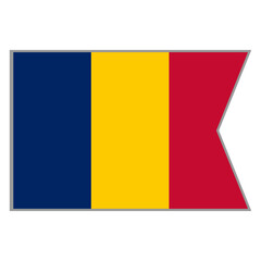Chad flag vector design and illustration , National flag country with original color, Pennon flag