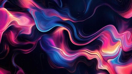Fototapeta premium Abstract colorful lines flowing across a dark background