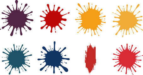colorful vector brush splash illustration collection