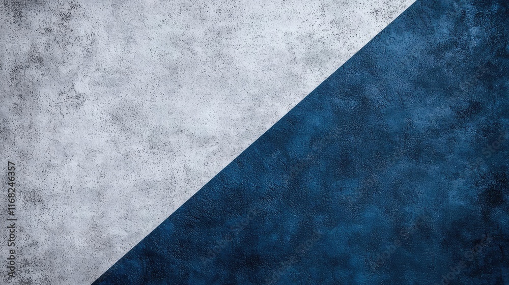 Poster Grungy abstract background idea. Abstract textured background with gray and dark blue colors divided diagonally.