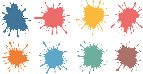 colorful vector brush splash illustration collection