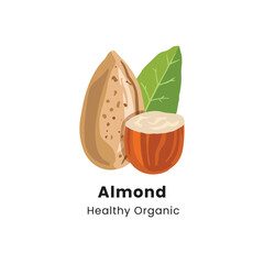 Hand drawn vector illustration of almond nuts