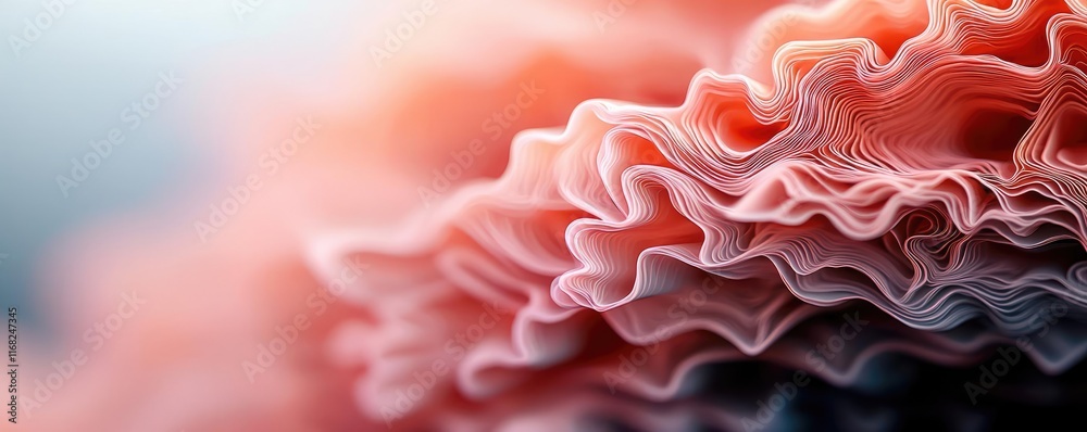 Poster Burst abstract background concept. Close-up of delicate, layered petals showcasing intricate textures and soft colors.