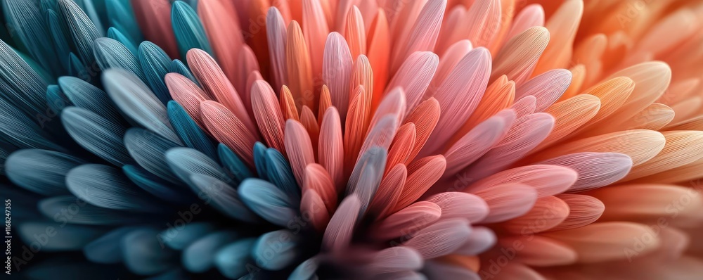 Aufkleber burst abstract background concept. vibrant abstract composition featuring colorful petal-like shapes