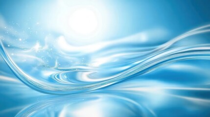 Fototapeta premium Cool light blue abstract background with soft ripples of light