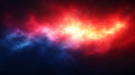Fototapeta premium Cosmic Nebula: Fiery Red and Cool Blue Hues in Abstract Art