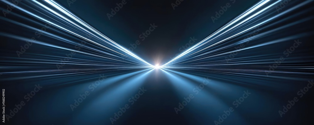 Poster galaxy abstract background concept. abstract light rays converge toward a bright central point, illu