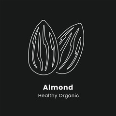 Hand drawn vector illustration of almond nuts