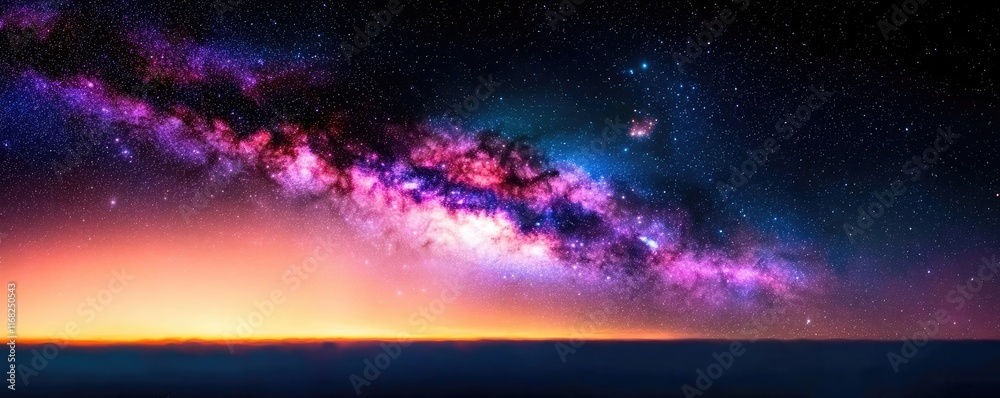 Poster galaxy abstract background concept. stunning view of the galaxy with vibrant colors and cosmic beaut