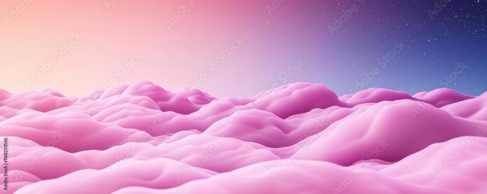 Poster Galaxy abstract background concept. A stunning view of soft pink clouds under a gradient sky at dawn.