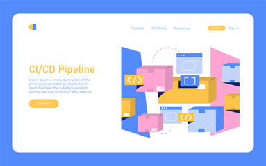 Development Process Automation. Flat Vector Illustration