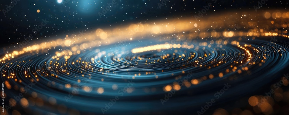 Poster galaxy abstract background concept. a mesmerizing swirl of light particles in a cosmic environment.