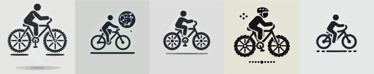 character vector icon of a person riding a bicycle