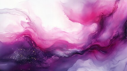Abstract swirling paint in pink, purple, and white with smooth blending
