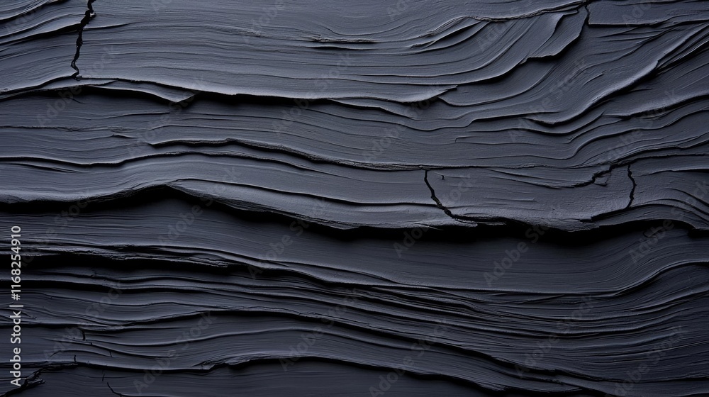 Poster Grungy abstract background idea. Abstract black texture with layered waves and cracks, perfect for backgrounds and designs.