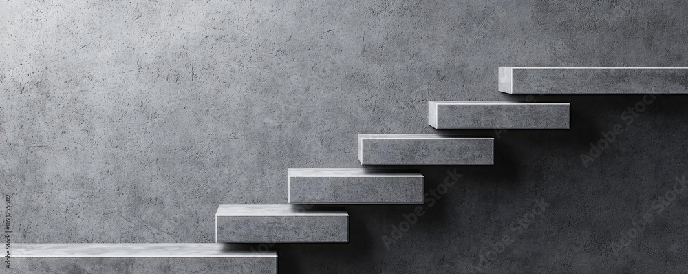 Poster grungy abstract background idea. modern concrete staircase design with minimalistic aesthetic and te