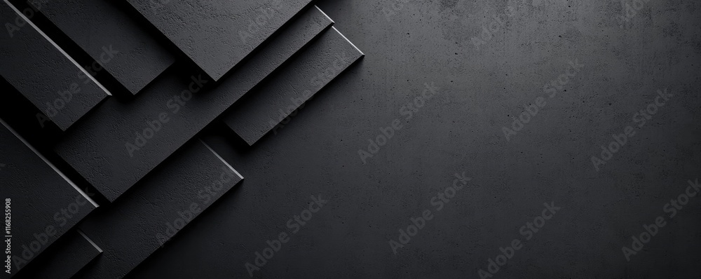 Poster Grungy abstract background idea. Abstract black background with layered geometric shapes, perfect for design projects.