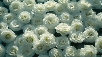 Elegant White Roses Floating on Water Creating a Serene and Romantic Atmosphere