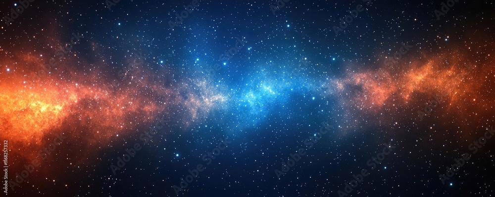 Poster galaxy abstract background concept. vibrant cosmic scene displaying nebulae, stars and endless unive