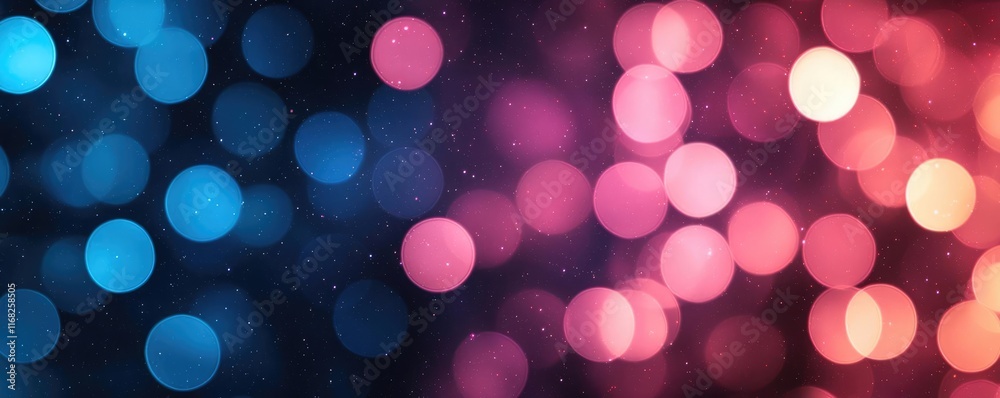 Poster galaxy abstract background concept. vibrant abstract background with colorful bokeh lights in blue a
