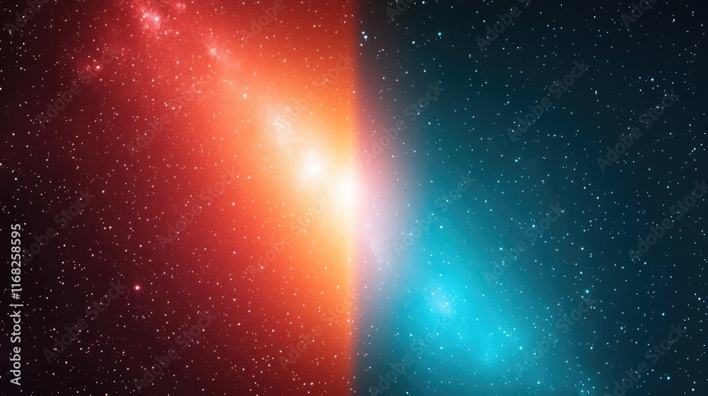 Aufkleber Galaxy abstract background concept. Stunning cosmic collision of galaxies creating a vibrant color spectrum in space.