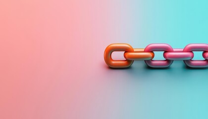 emotional value concept. Loyalty and emotional depth, vibrant aura surrounding a linked chain, 3D illustration