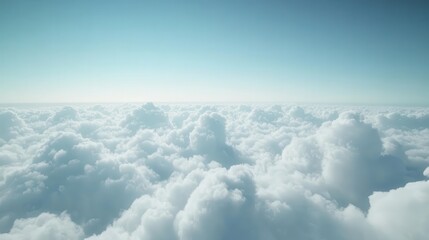 Soft cloudscape background with fluffy white clouds and soft blue sky