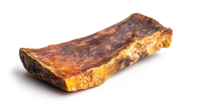 Single Dried Beef Chew Isolated On White Background