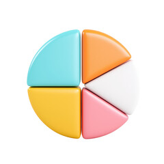 Colorful geometric shapes on a circular base