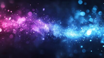 Fototapeta premium Vivid blue and purple light streaks forming abstract shapes against a dark background