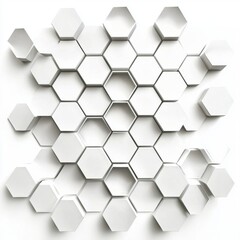 Naklejka premium Abstract White Hexagonal Pattern Background with Geometric Shapes for Modern Design Projects and Creative Concepts