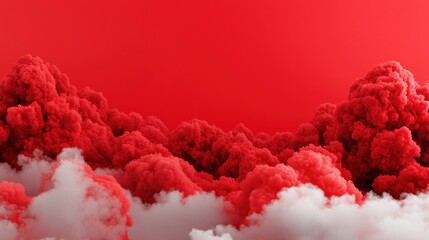 Fototapeta premium Vibrant red smoke clouds with a striking background. Ideal for dynamic graphics and artistic projects.